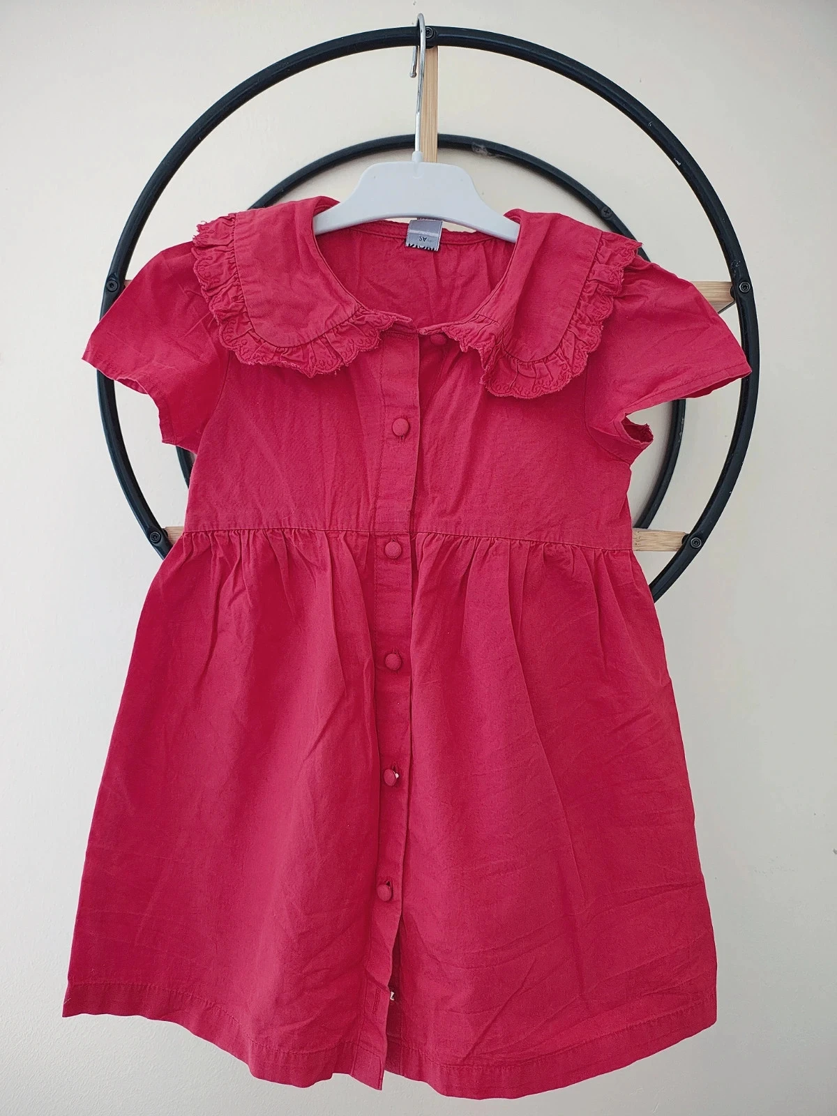 2 ans robe rouge été col claudine Kiabi